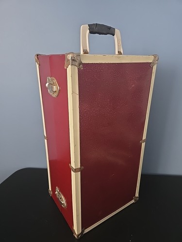 Vintage red metal - metal, hinged
