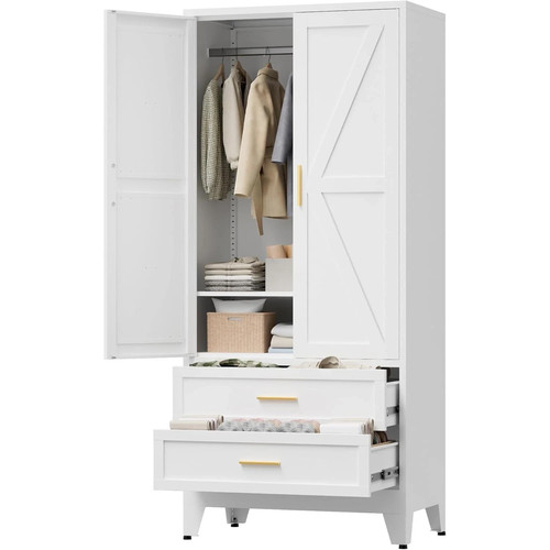 Metal wardrobe cabinet - wardrobe,